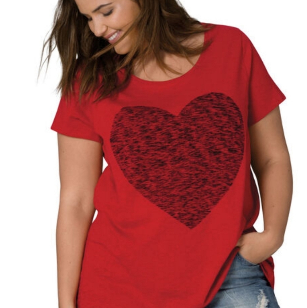 Plus size Red heart shirt